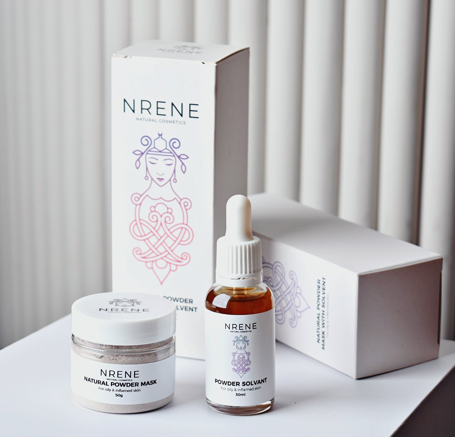 Natural Powder Mask with Solution for dry, normal, combination, and inflammation-prone skin