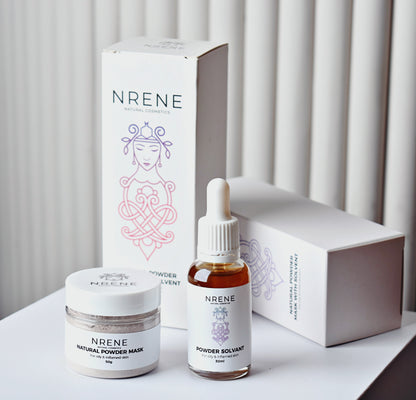 Natural Powder Mask with Solution for dry, normal, combination, and inflammation-prone skin