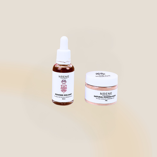 Natural Powder Mask with Solution for dry, normal, combination, and inflammation-prone skin